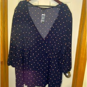 COPY - Super cute, Printed Crossover peplum top, 34/36